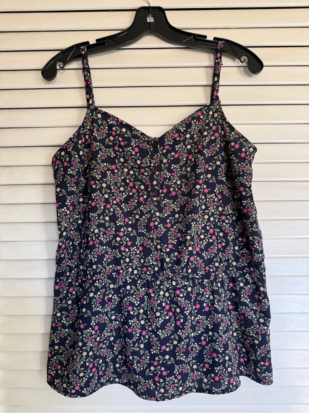 Gibson Navy Floral Spaghetti Strap Camisole